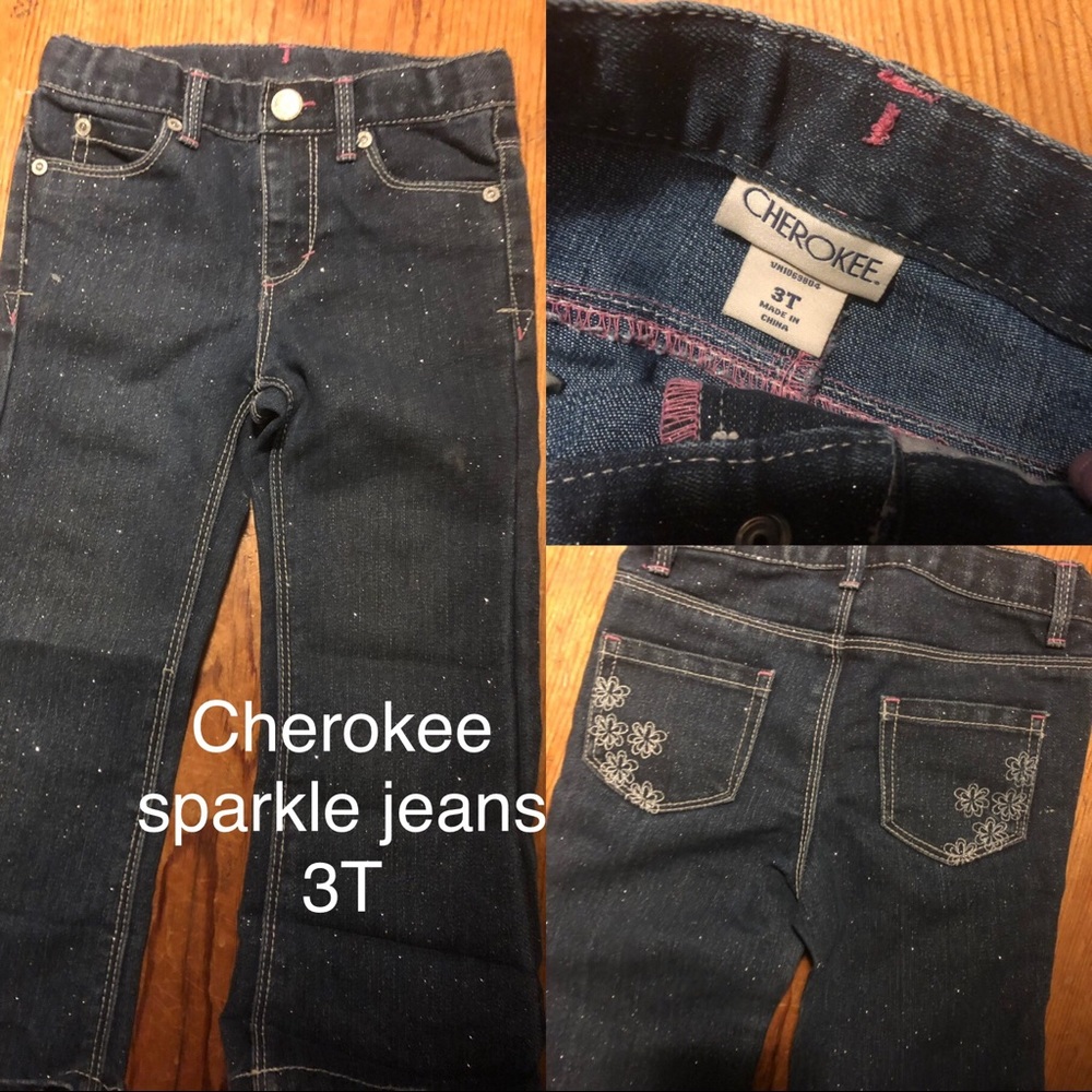 Cherokee Sparkle Jeans Girls Size 3T